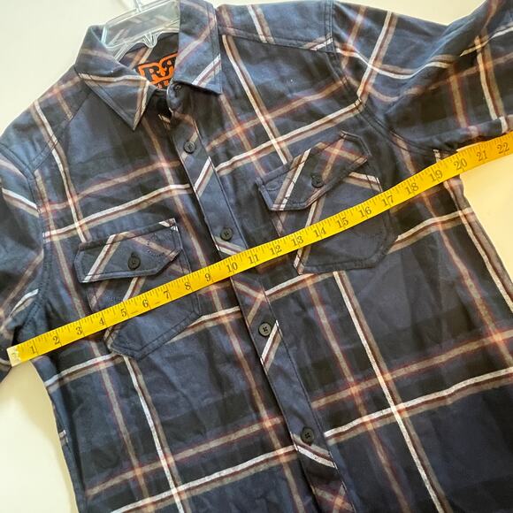 Rock Revival Navy Black & Red Plaid Button Shirt Men's Small 100% Cotton - Picture 6 of 7